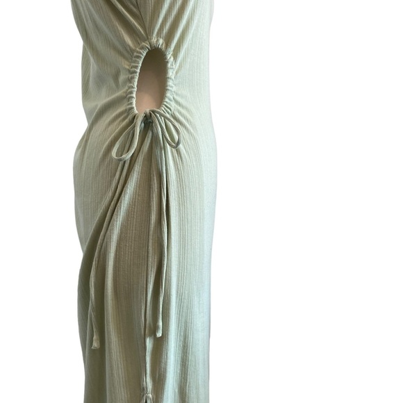 Sleeveless Knit Midi Dress With Cut Out Tie Side By Planet Gold - Picture 6 of 10